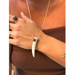 COLAR LONGO BOHO PINGENTE DENTE MARFIM BANHADO A OURO 