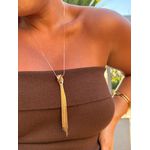 COLAR LONGO PINGENTE FRANJAS BANHADO A OURO
