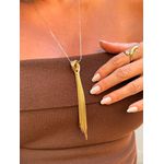 COLAR LONGO PINGENTE FRANJAS BANHADO A OURO