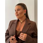 CORDÃO COURINHO BOHO E PINGENTE MARTELADO BANHADO A OURO