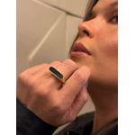 ANEL REGULÁVEL LISO RESINADO PRETO BANHADO A OURO