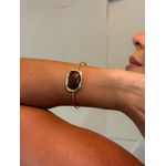 BRACELETE BOHO RESINADO MARROM BANHADO A OURO