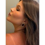 BRINCO BOHO CHAPA ORGANIC MARROM BANHADO A OURO