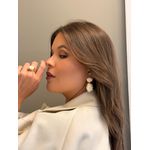 BRINCO BOHO CHAPA DUPLA ORGANIC NUDE BANHADO A OURO