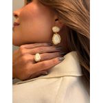 BRINCO BOHO CHAPA DUPLA ORGANIC NUDE BANHADO A OURO