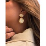 BRINCO BOHO CHAPA DUPLA ORGANIC NUDE BANHADO A OURO
