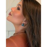 BRINCO CHAPA ORGANIC MARROM E TURQUESA BANHADO A OURO