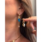 BRINCO ARGOLA PINGENTES BOHO BANHADO A OURO 