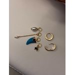 BRINCO ARGOLA PINGENTES BOHO BANHADO A OURO 