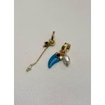 BRINCO ARGOLA PINGENTES BOHO BANHADO A OURO 