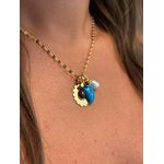 COLAR BOHO PATUÁ TURQUESA BANHADO A OURO 