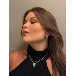 COLAR BOHO PINGENTE CHAPA TURQUESA BANHADO A OURO 