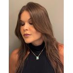 COLAR BOHO PINGENTE CHAPA TURQUESA BANHADO A OURO 