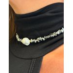 CHOKER CANUTILHOS ORGÂNICOS E PÉROLAS BARROCAS BANHADA A RÓDIO BRANCO