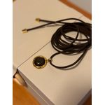 CORDÃO COURO BOHO E PINGENTE CAFÉ BANHADO A OURO