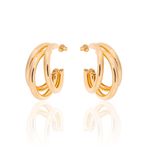 BRINCO ARGOLA TRIPLA GR G BANHADO A OURO 