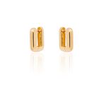 BRINCO ARGOLA RETANGULAR P BANHADO A OURO 