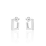 BRINCO ARGOLA QUADRADA BANHADO A RÓDIO BRANCO