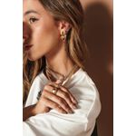 BRINCO ARGOLA OVAL GLAM BANHADO A OURO