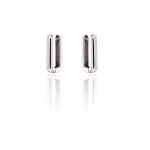 BRINCO ARGOLA RETANGULAR G BANHADO A RODIO BRANCO