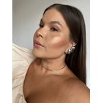 BRINCO EAR CUFF GOTAS BANHADO A RODIO BRANCO