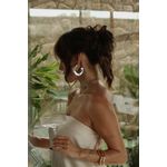 BRINCO MAXI ARGOLA DRI FERREIRA BANHADO A RODIO BRANCO