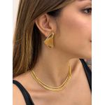 BRINCO GEOMETRICO BANHADO A OURO 