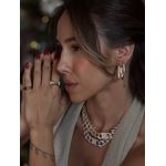 COLAR ELOS GROUMET CRAVEJADO BANHADO A OURO
