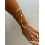 BRACELETE PONTA ÚNICA BANHADO A RODIO BRANCO
