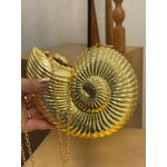 CLUTCH CARACOL DOURADA LISA