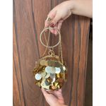 CLUTCH ESFERA PAETES DOURADA