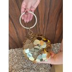 CLUTCH ESFERA PAETES DOURADA