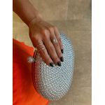 CLUTCH OVAL CRAVEJADA PRATEADA