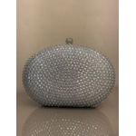 CLUTCH OVAL CRAVEJADA PRATEADA