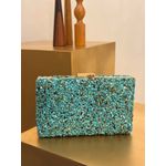 CLUTCH PEDRARIA NATURAL TURQUESA