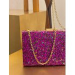 CLUTCH PEDRARIA NATURAL FUCSIA