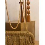 CLUTCH MALHA CRAVEJADA DOURADA