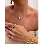 COLAR COM PINGENTE FILHO E CORAÇÃO AZUL BANHADO A OURO