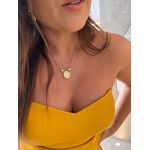COLAR PINGENTE NOSSA SENHORA DAS GRAÇAS CRAVEJADO BANHADO A OURO