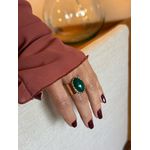 ANEL REGULÁVEL CHAPA BOHO VERDE BANHADO A OURO