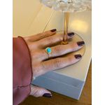 ANEL REGULÁVEL BOHO TURQUESA FINO BANHADO A OURO