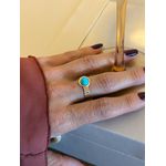 ANEL REGULÁVEL BOHO TURQUESA FINO BANHADO A OURO