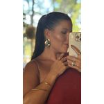 BRINCO CHAPAS REDONDAS PENDENTES BANHADO A OURO