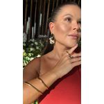 BRINCO CHAPAS REDONDAS PENDENTES BANHADO A OURO