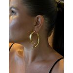 BRINCO MEIA ARGOLA TUBO MAXI BANHADO A OURO 