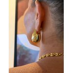 BRINCO ARGOLA BOLD ABAULADA BANHADO A OURO 