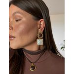 BRINCO CHAPAS BOHO MARROM BANHADO A OURO