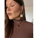 BRINCO CHAPAS BOHO MARROM BANHADO A OURO