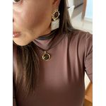 BRINCO CHAPAS BOHO MARROM BANHADO A OURO