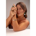 BRINCO BOHO CHAPA RESINADA VERDE BANHADO A OURO 